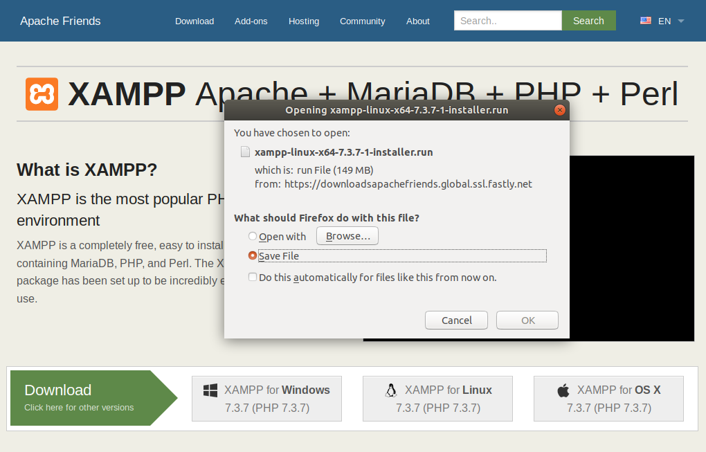 install xampp